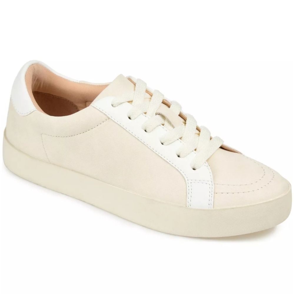 Journee Collection Edell Comfort Foam Sneaker Beige 8.5 - Picture 1 of 4